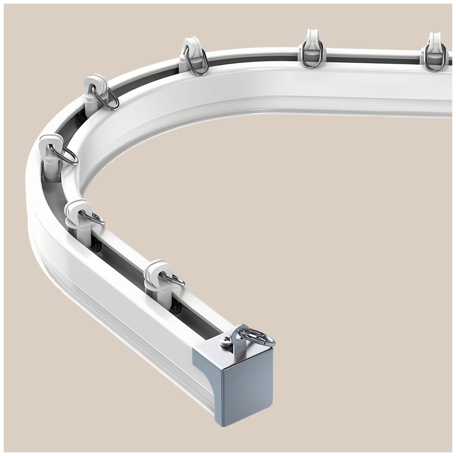 Bendable Curtain Track for Bay Window, Aluminium Curtain Hanging Track, Ceiling Mount/Wall Mount Sliding Rail Kit, Flexible Single Curtain Rail with Silence Rollers(3.0m/9.8FT(3 * 1m))