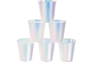 25 Iridescent Holographic Disco Rainbow Plastic Party Cups
