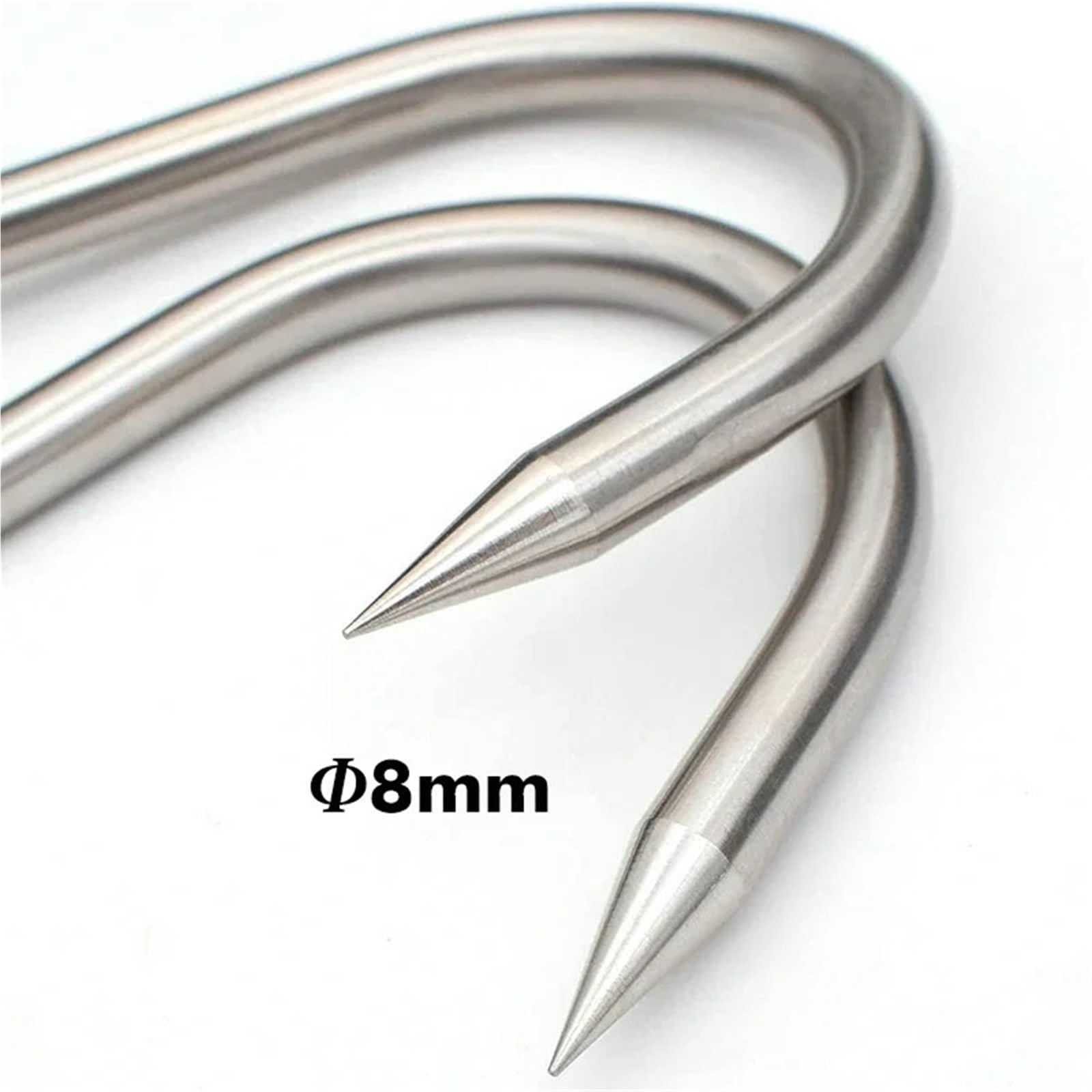 50 ganchos de acero inoxidable for carne, ganchos en forma de S de 8 pulgadas y 4/8 mm, for procesamiento de carnicero Para Carnes(8-Inch 8mm)