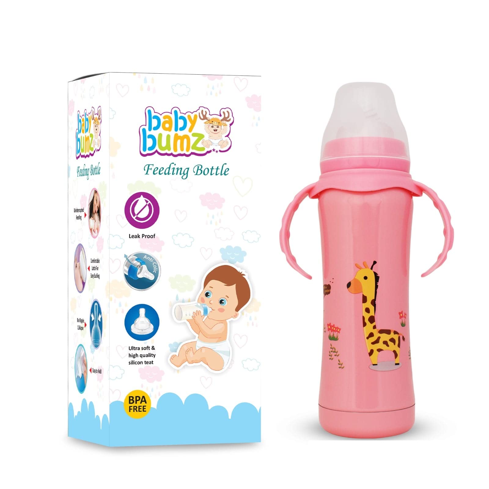 Baby Steel Feeding Bottle in-1 Multifunctional Stainless Steel,  Thermosteel/Thermal Insulation Milk Feeder/Sipper Bottle for  Newborn/Toddler, Rust