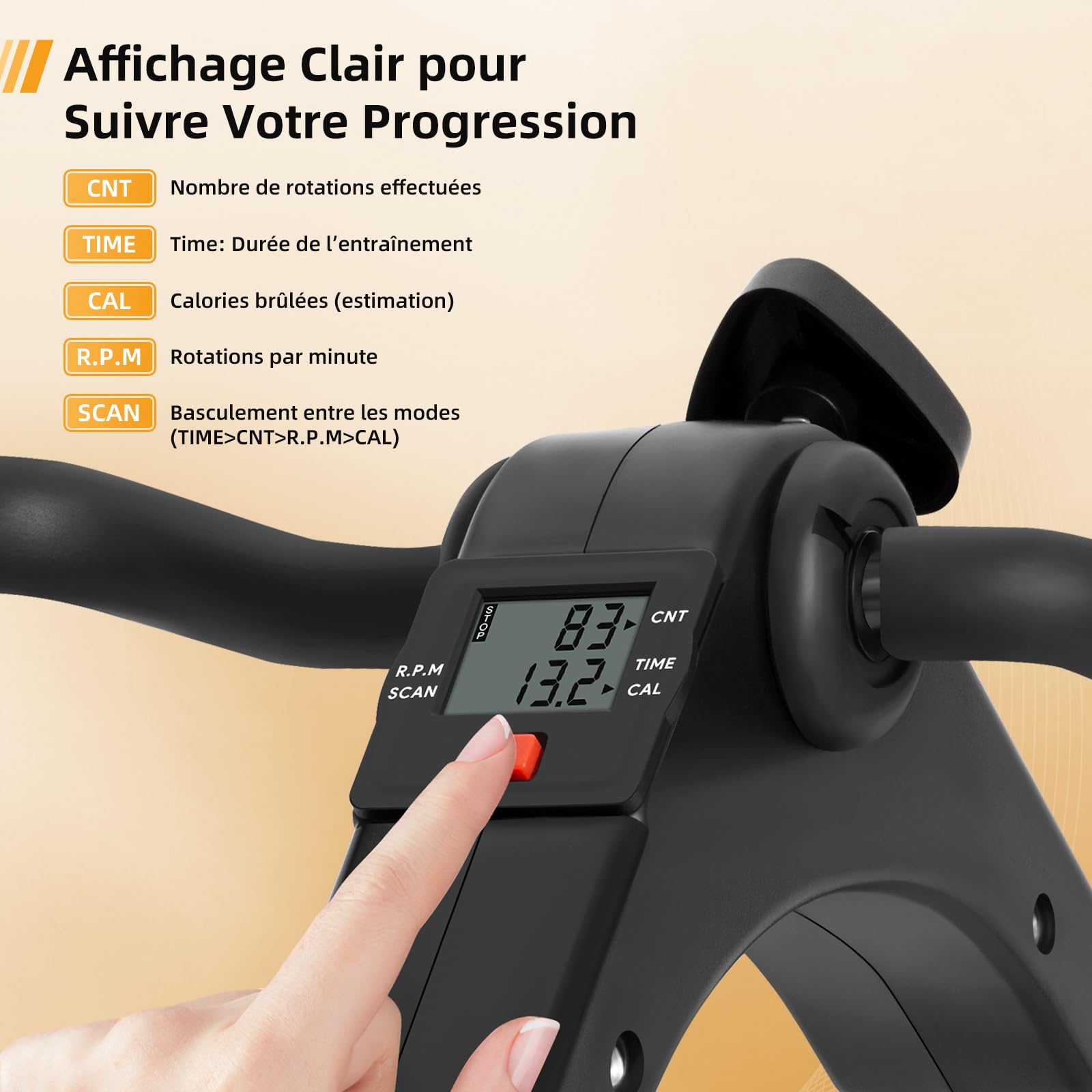 Himaly Mini Exercise Bike Portable Pedal Exerciser with LCD Display Adjustable Resistance