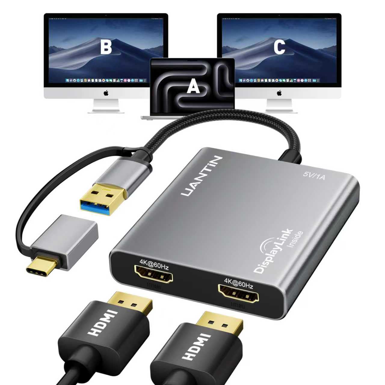 Amazon.com: UANTIN USB C to HDMI Adapter for Mac M1/M2/M3, 4K@60Hz