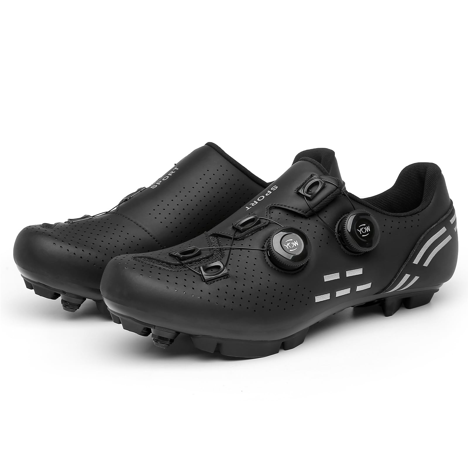 Scarpe da Ciclismo MTB da Uomo Donna Scarpe da Mountain Bike Traspirante Compatibile con i Pedali Shimano SPD a 2 bulloni con Tacchetti, Scarpe da Equitazione
