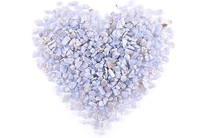 Swpeet 1 Pound Blue Chalcedony Bulk Crystal Chips for Jewelry Making and Home Decor