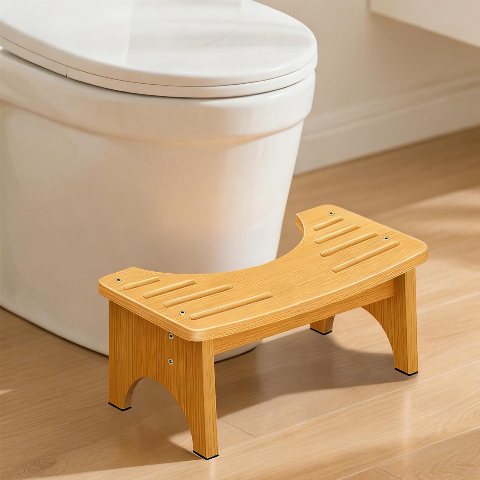 Toilettenhocker, Toilettenhocker Erwachsene, Ergonomisch Geformter Kackhocker, Klo Hocke passend für vorhandene Toiletten, Geeignet bei Hämorrhoiden, Verstopfung und Blähungen