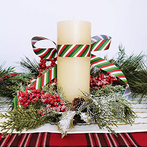 image for Winlyn 18 Rolls 90 Yards Christmas Ribbons Holiday Printed Grosgrain O