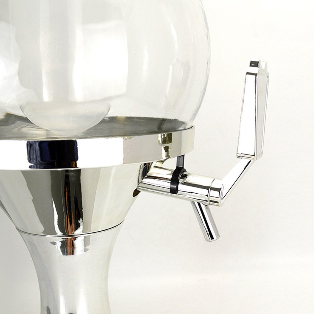BESTONZON Dispensador de bebidas de vino líquido de 3,5 l con recipiente de hielo integrado (plata)