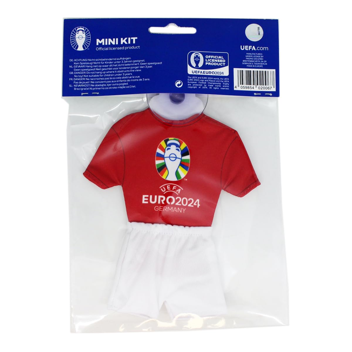 UEFA Euro 2024 Mini Kit/Mini Jersey 17 x 14 cm with Suction Cup, Football Fan Item, European Championship - Image 4