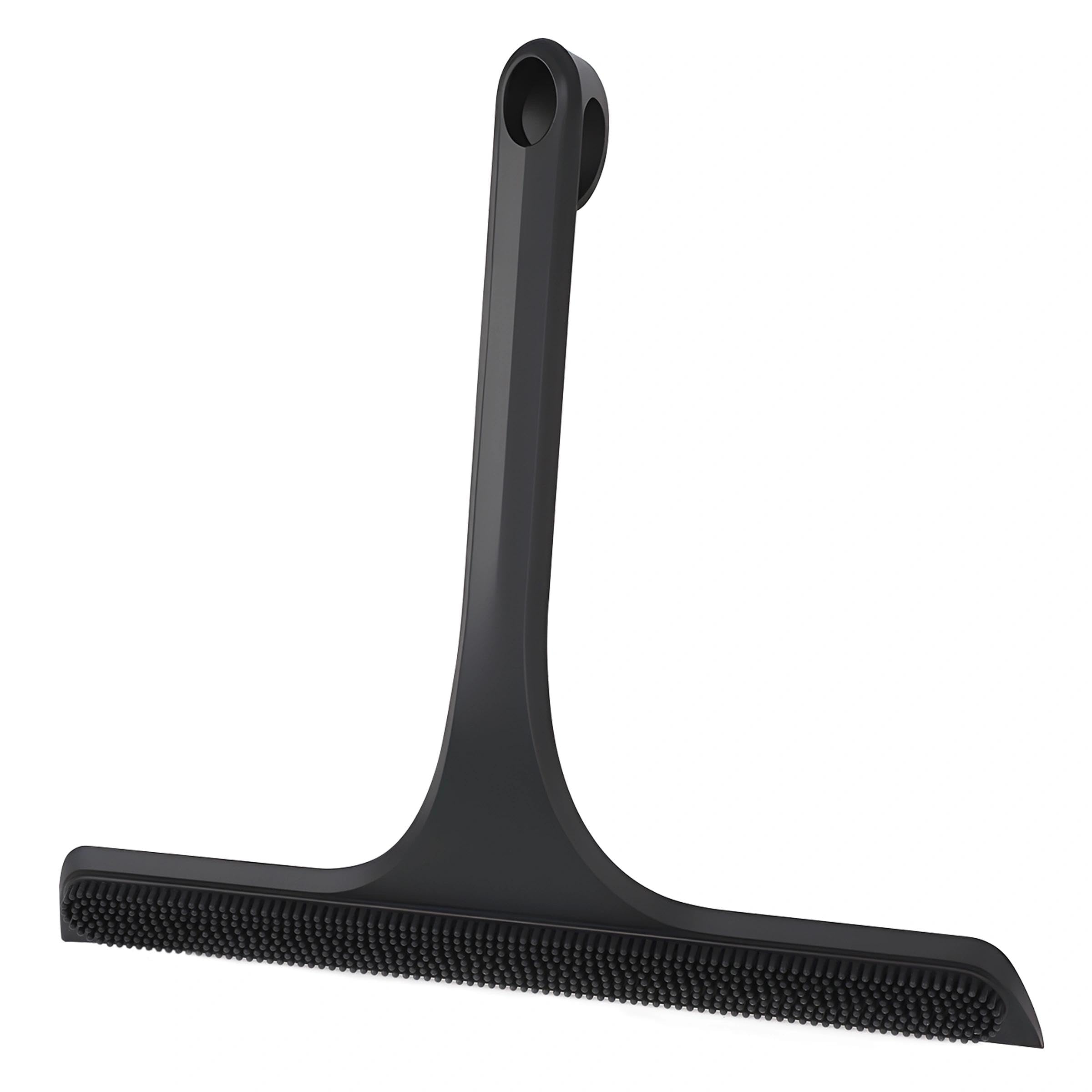 2-in-1 Silicone Squeegee Scraper with Brush and Hook, Dual-Sided