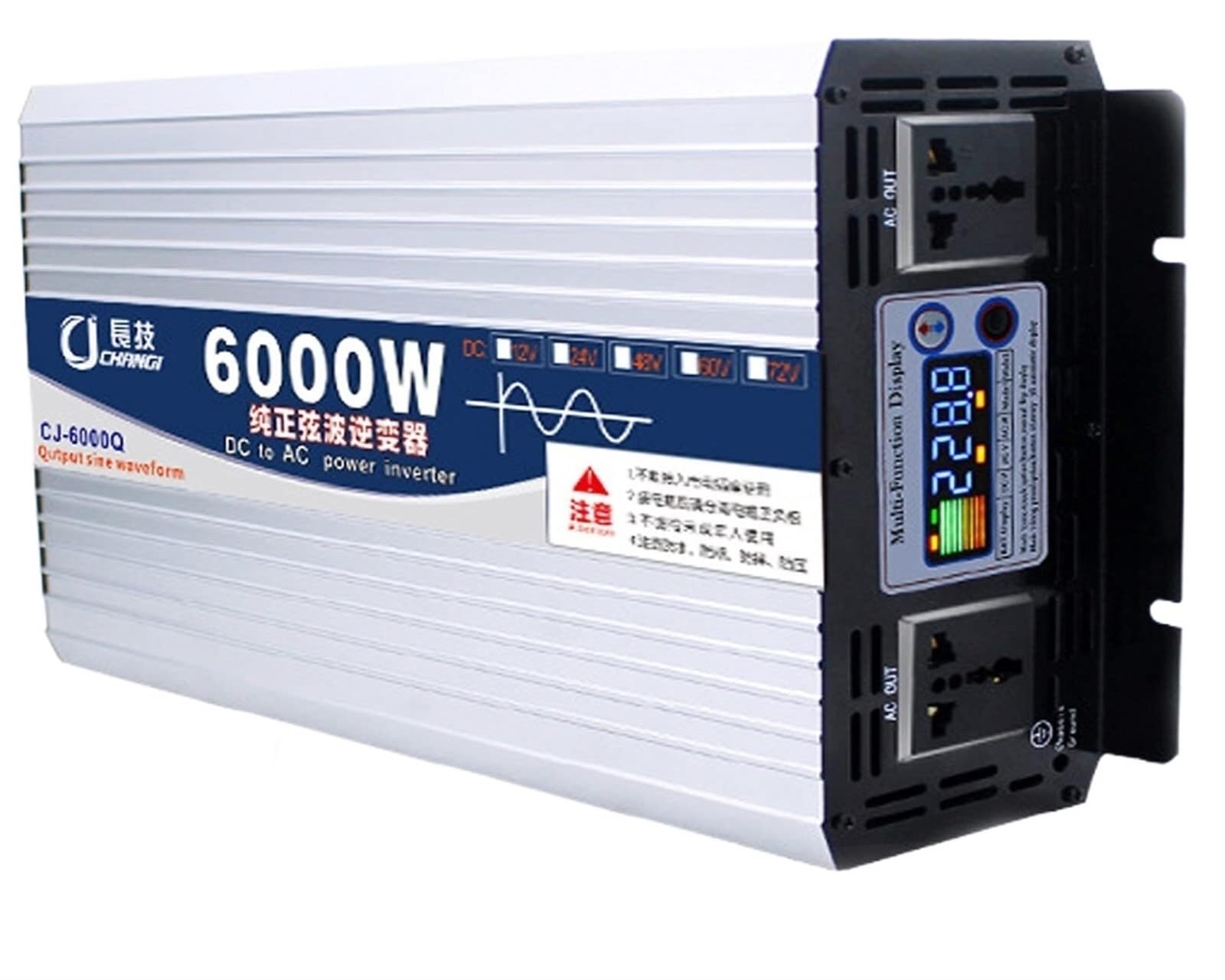 Czysty falownik sinusoidalny 6000 W 12 V 24 V 48 V 60 V na 110 V 220 V zestaw przekaźników typu split Charge przetwornica napięcia z Dual-AC (12Vto110V)