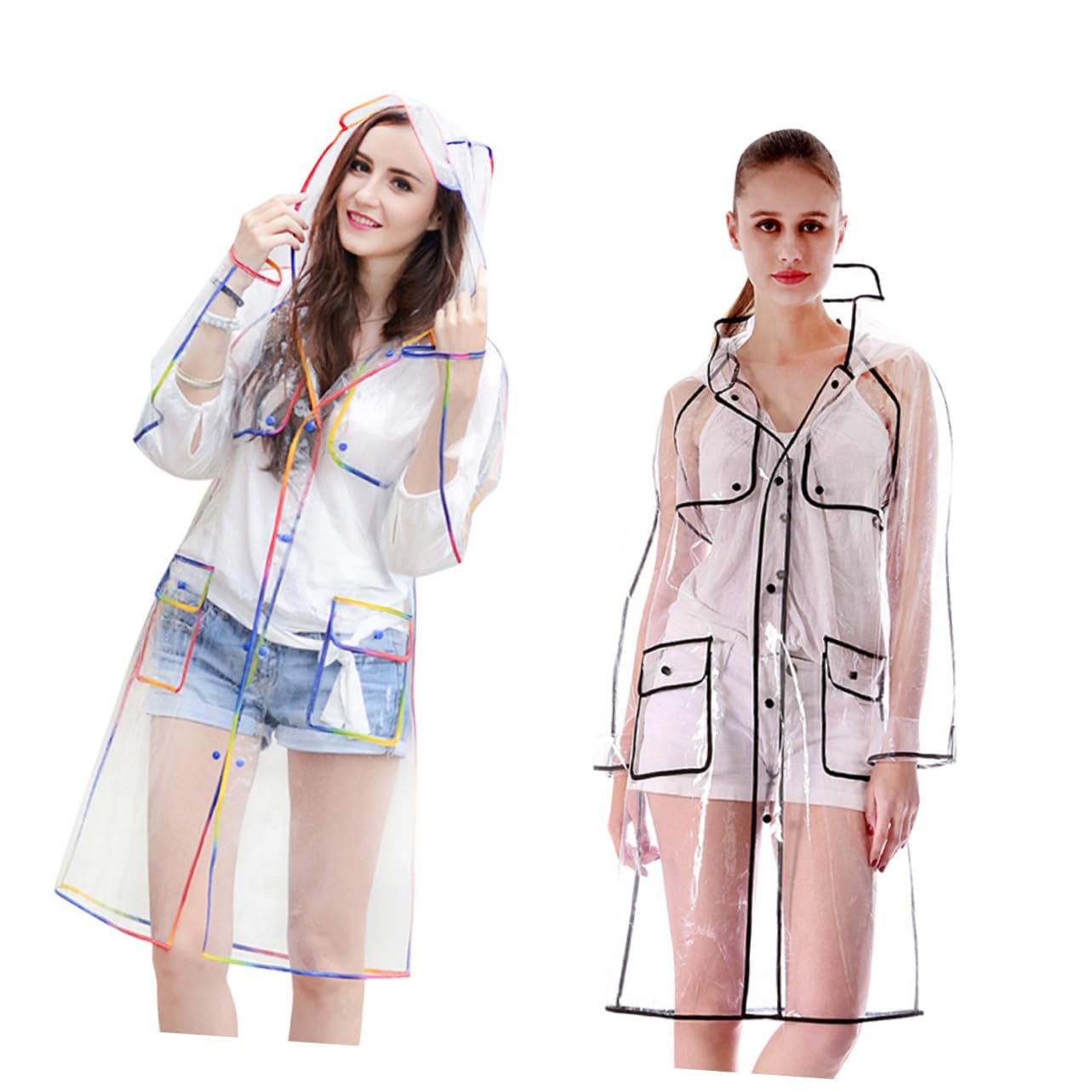 Veemoon Imperméables Colorés Imperméable Adulte Manteau De Pluie Poncho Imperméable Pour Femme Vestes De Pluie Pour Femmes Imperméables Vêtements De Pluie Imperméable Transparent