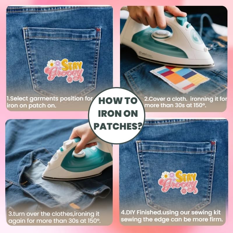 Parches Para Jeans Y Chaquetas Parches De Bordado Hippie Retro - 25 Unidades - Calaveras, Flores, Hongos - Para Ropa Y Mochilas Parches Hippies