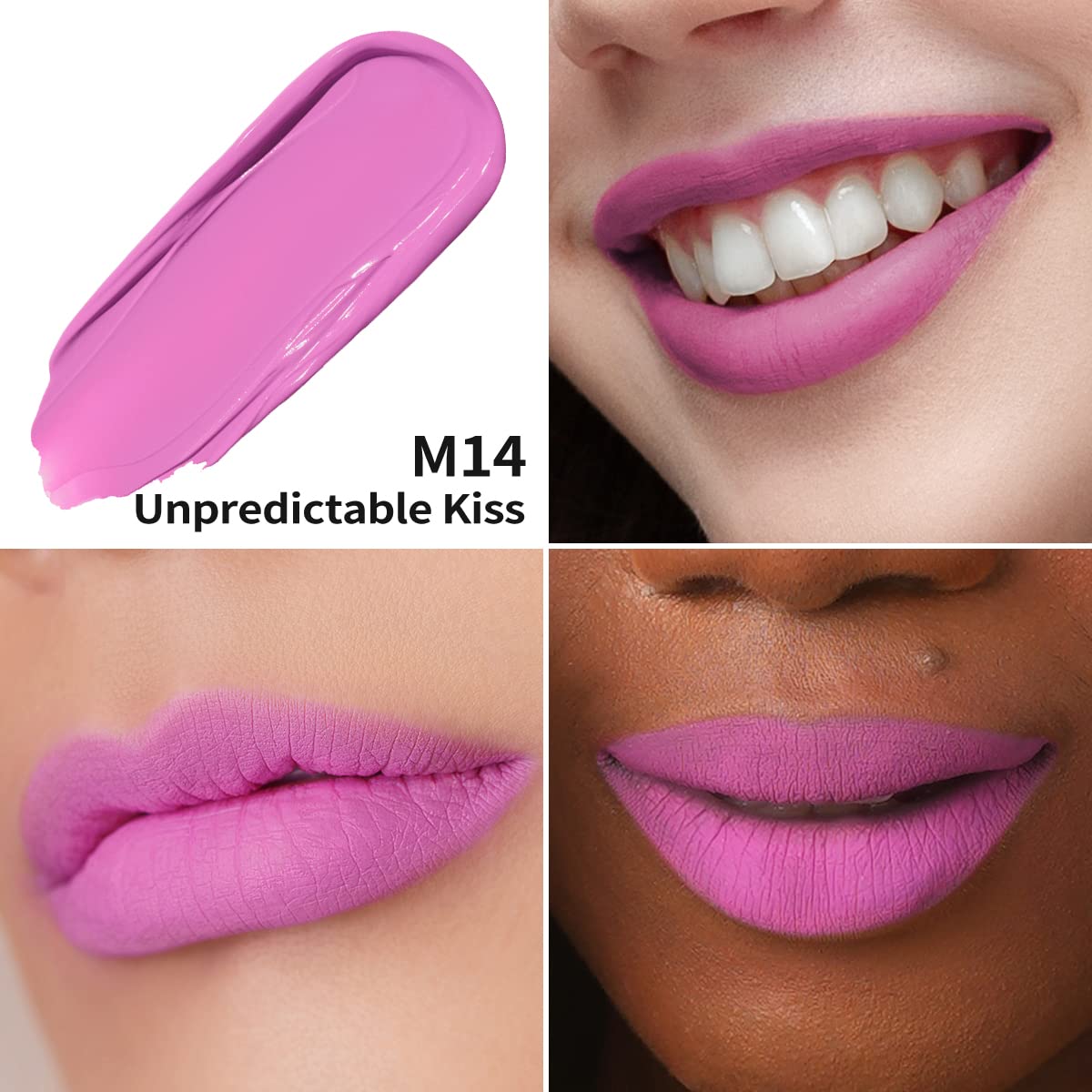 Oulac Matte Liquid Dark Red Lipstick for Women, Long Lasting Lip Stain, Waterproof Highly Pigmented Creamy Formula Lipstick with Vitamin E, Vegan, 4.5ml (M18) — view 54