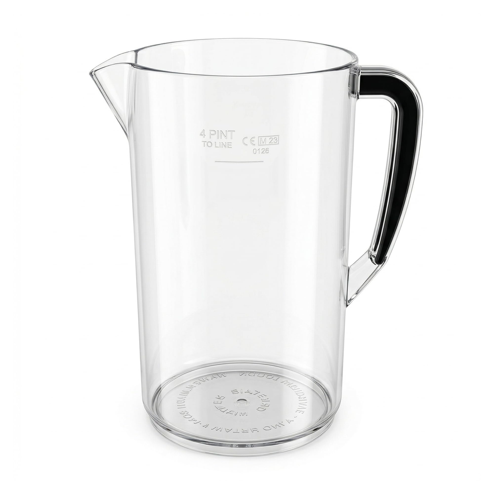 Chabrias Ltd 4 Pint Plastic Jug 2.2L Shatter Resistant Drink Pitcher for Beer - CE Marked – UK Made - Pimms, Water & Juice Jug - Dishwasher Safe Catering Bar Pub & Home Use Clear Serving Jug