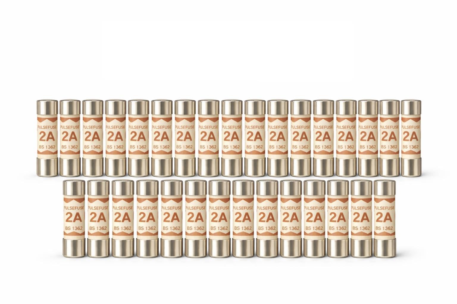 50 x 2A Plug Top Fuses BS1362, White