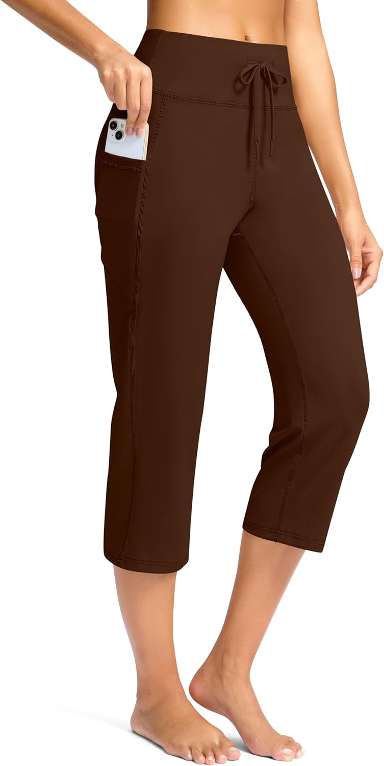 G Gradual Yoga Capri Pants for Women with Pockets High Waist Capris Leggings Tummy Control Straight Workout Summer Crop Pants - Image 2