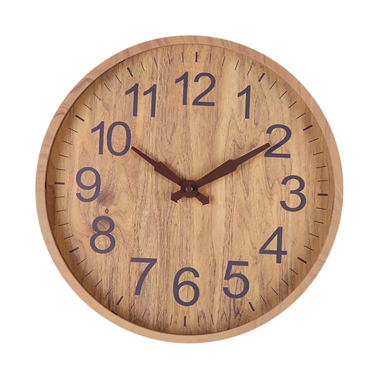 Horloge murale bois imitation au design épuré et mécanisme sans bruit