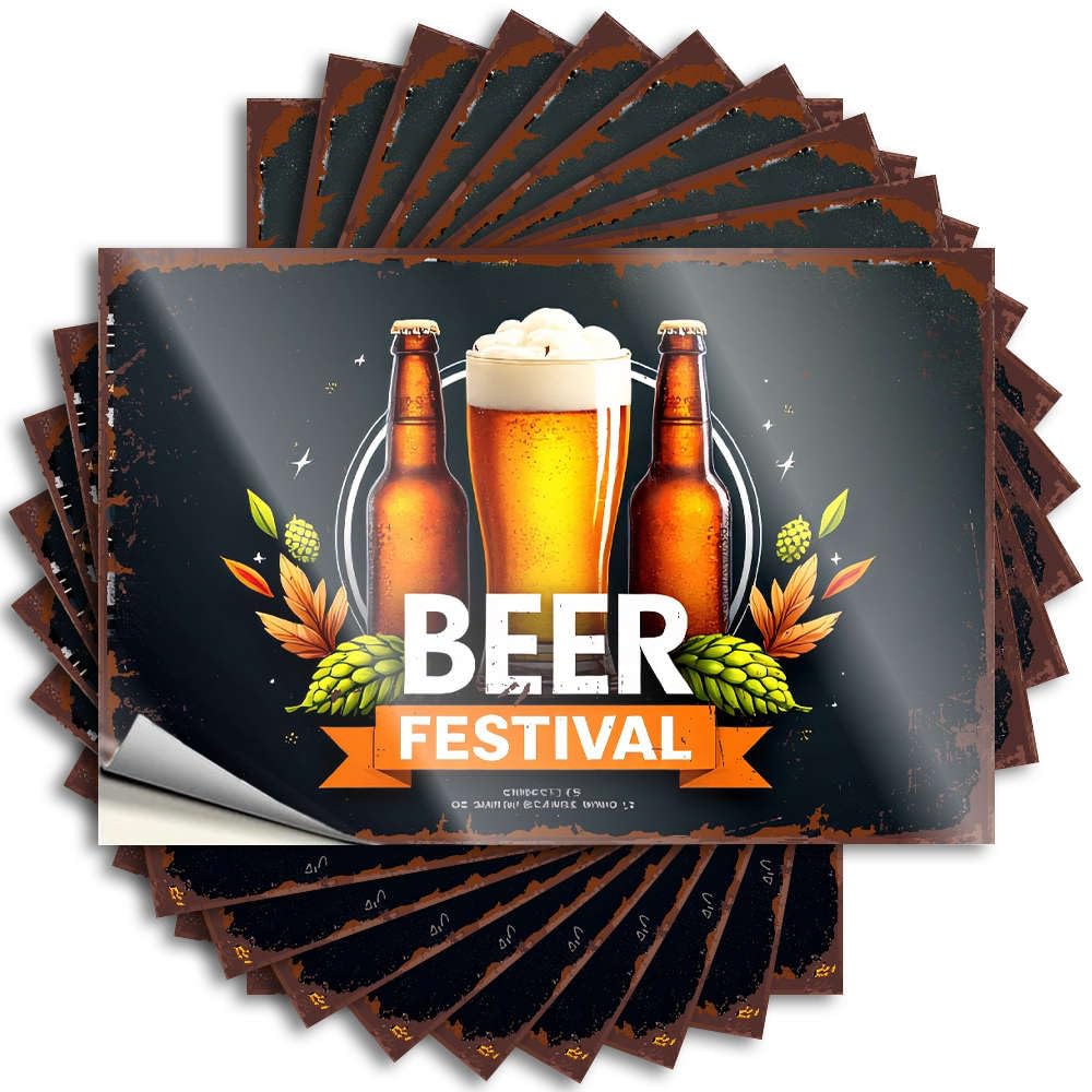 Beer Festival - Taste The Hops! Sticker Teen Boy Bedroom Decor Self Adhesive | Cheap Garage Vinyl Sticker Pack for Earth(12X18CM)