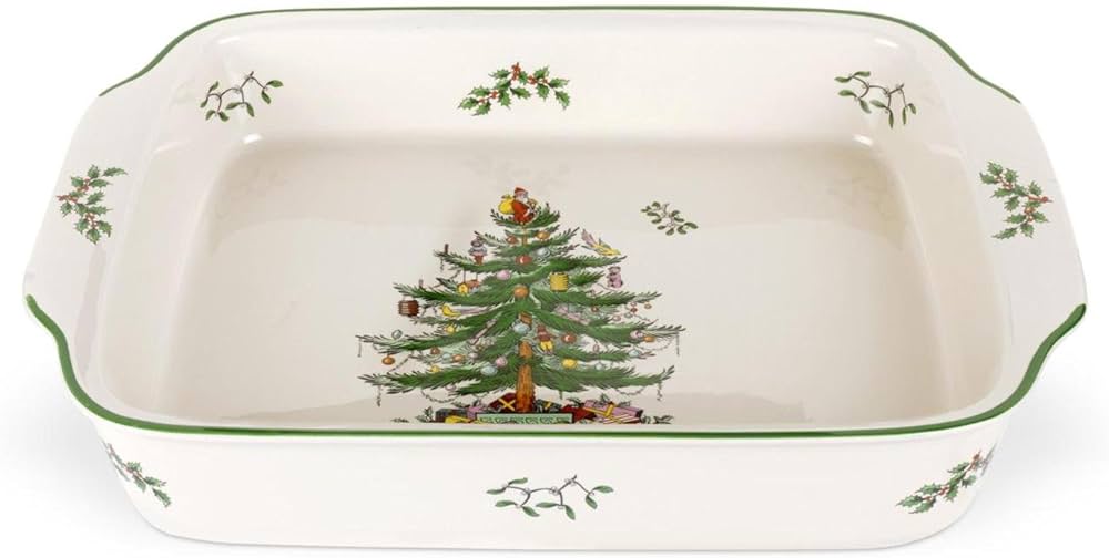 Spode Christmas Tree Rectangular Handled Dish (9 Spode Christmas Tree Rectangular Handled Dish (9