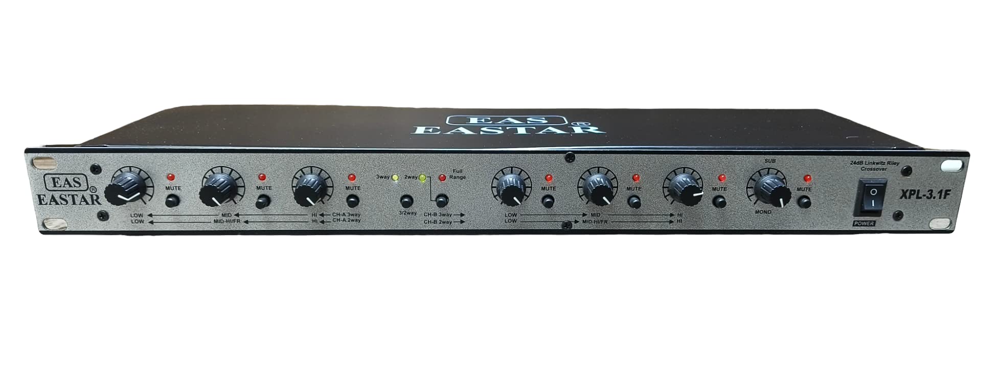kh Professional Sound Processor Stereo 2 Way / 3 Way/Mono Crossover - XPL-3.1F Black Stereo Crossover