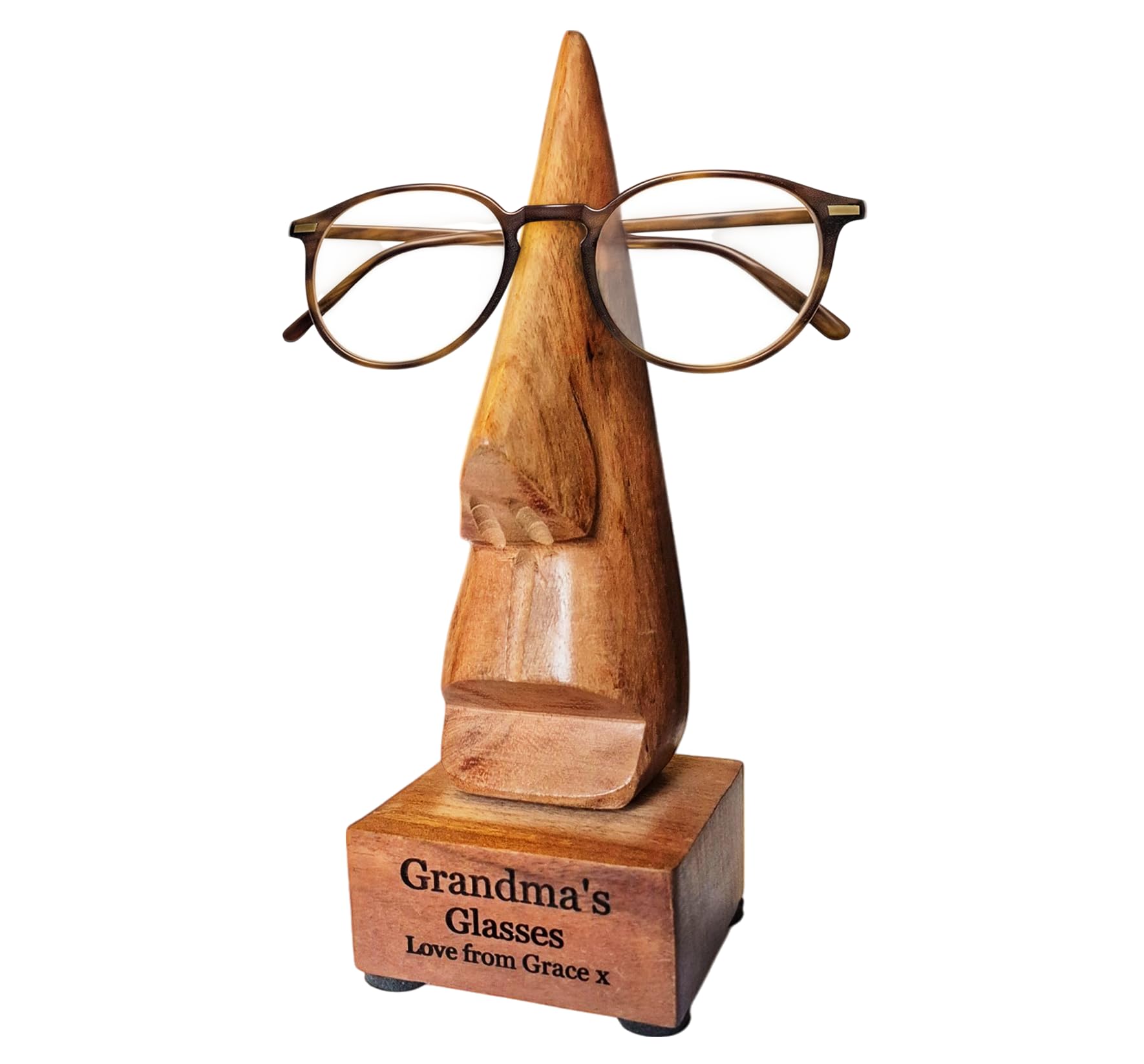 Hoolaroo Personalised Wooden Glasses Stand Spectacle Holder Novelty Gift for Women Men