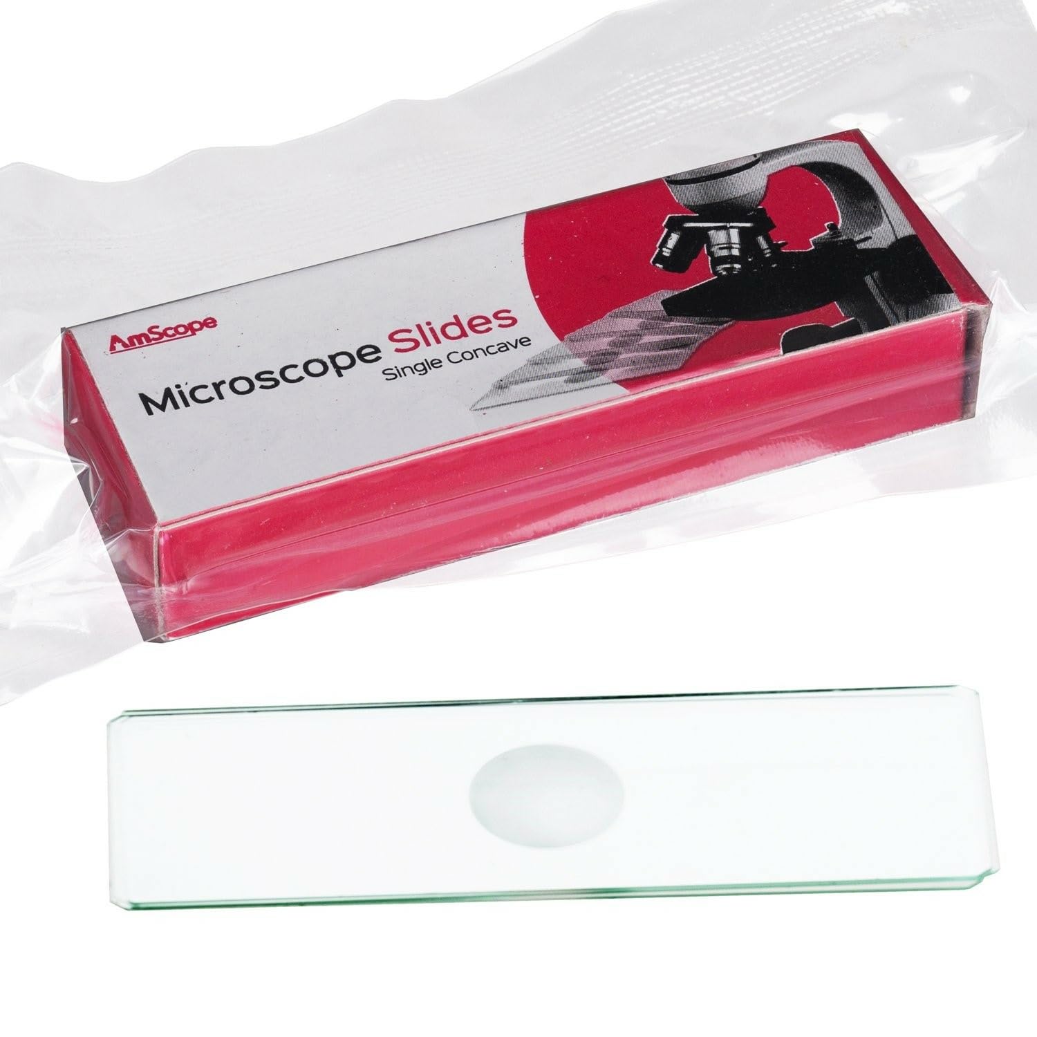 AmScope BS-C12 - Diapositive per microscopio a depressione singola, confezione da 12, colore: Trasparente