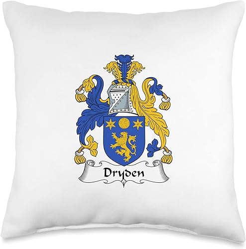 Family Crest and Coat of Arms clothes and gifts Dryden Coat of Arms-Family Crest Throw Pillow, 16x16, Multicolor