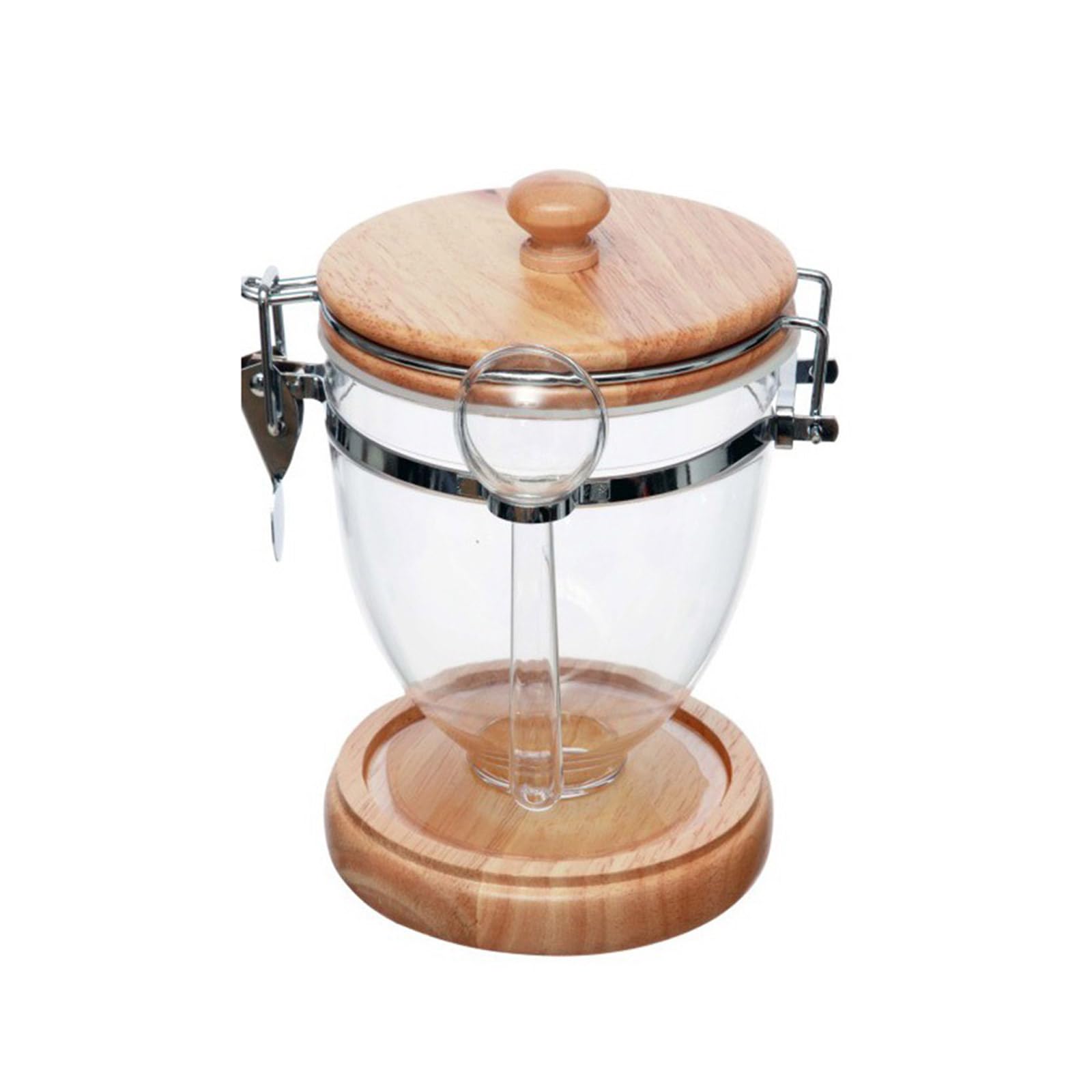 Piceioep Airtights Sealed Storage Jar for Coffee and Dry Goods Featuring Acrylic Body and Wood Lid Coffee Storage