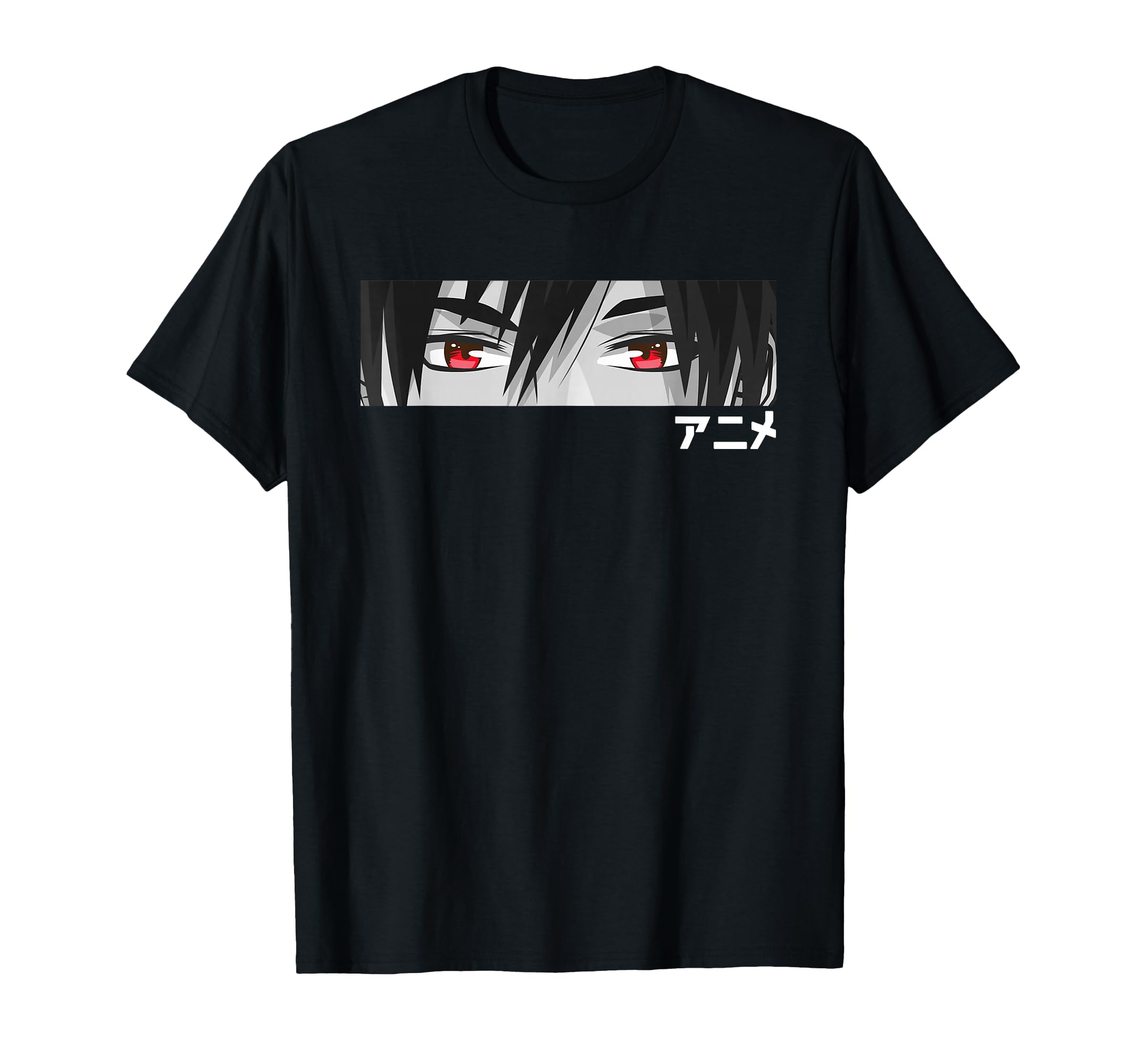 "Anime" in Japanese Characters Kawaii Eyes Face Short Sleeve T-Shirt