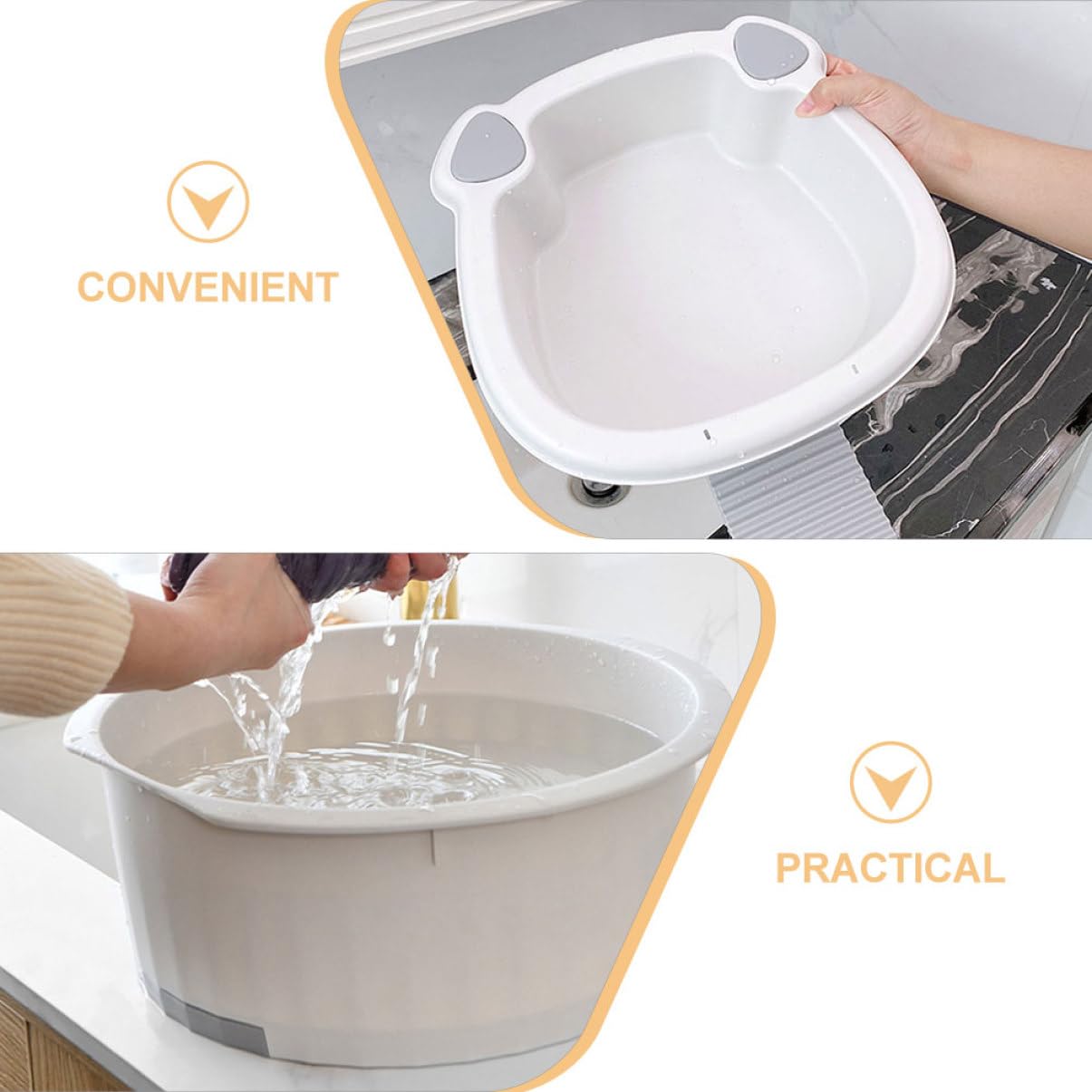 OUNONA 2 Stück Waschbecken Waschbrett für Wäsche Wäschemeimer Waschbrett zum Händewaschen von Kleidung Eimer zum Wäschewaschen Badezimmer-Wäscheeimer pp Grey