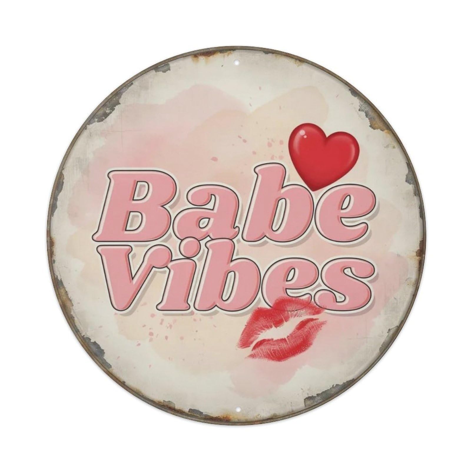 Babe Vibes Y2K Metal Tin Sign Plaque