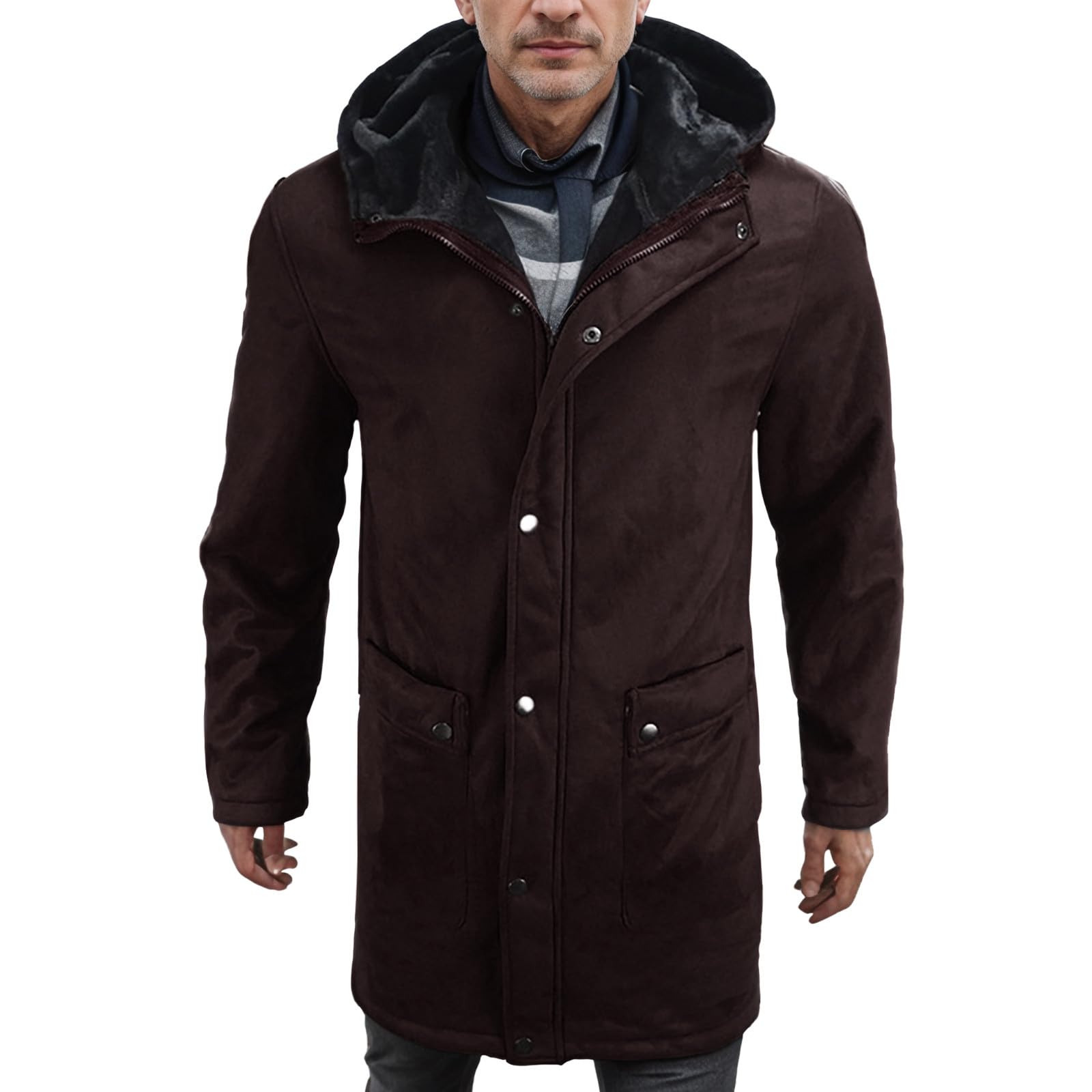 Generisch Winterjacke Herren Parka Große Größen: Gefütterte Skijacke Mit Kapuze Parka Warm Wintermantel Winterparka Wasserdicht Winddicht Outdoorjacke Wanderjacke