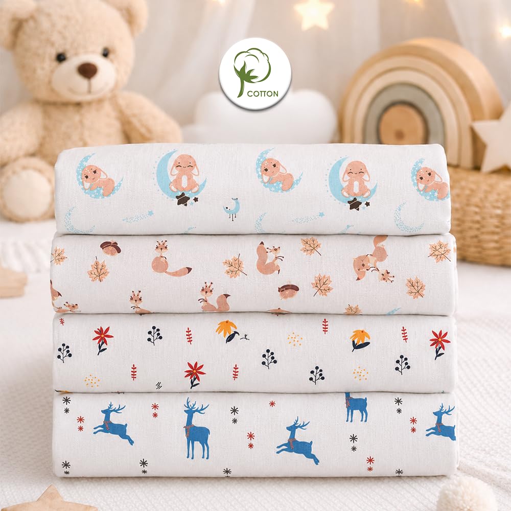 TinyLane Cotton Swaddle Wraps - Newborn Baby Set -4 TinyLane Cotton Swaddle Wraps - Newborn Baby Set -4