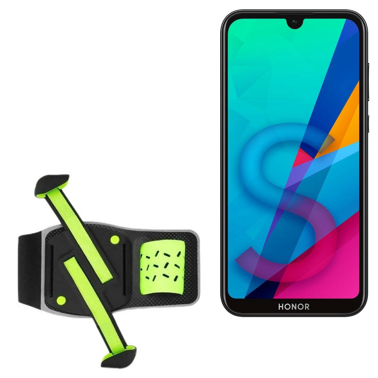 BoxWave Holster Compatible with Honor 8S - FlexSport Armband, Adjustable Armband for Workout and Running - Stark Green