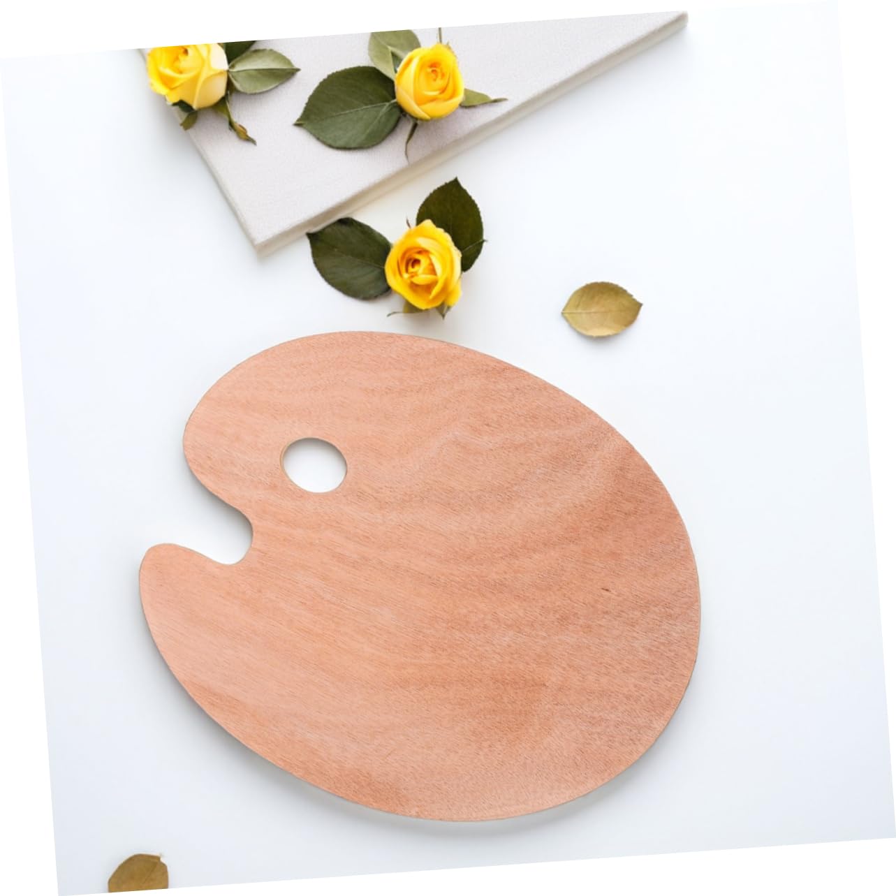 Artibetter 2 Stück Ovale Holz Mischpalette mit Daumenloch Ergonomisches Design für Ölfarben und Gouache zum Farbmischen und Basteln