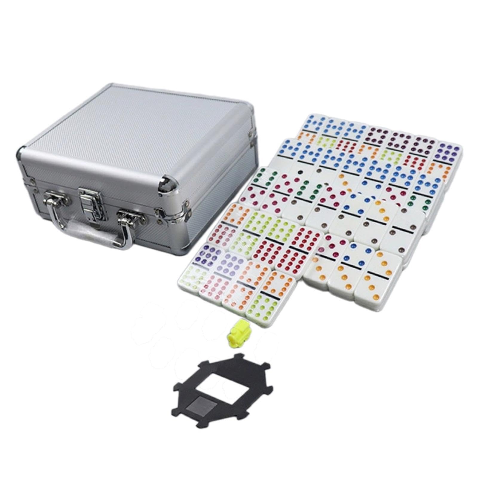 Juego de cálculo Educativo con fichas de dominó, 91 Piezas en Estuche de Aluminio, Juego de Viaje y Juegos Familiares, Juegos Familiares, Recuerdos de Fiesta, fichas de