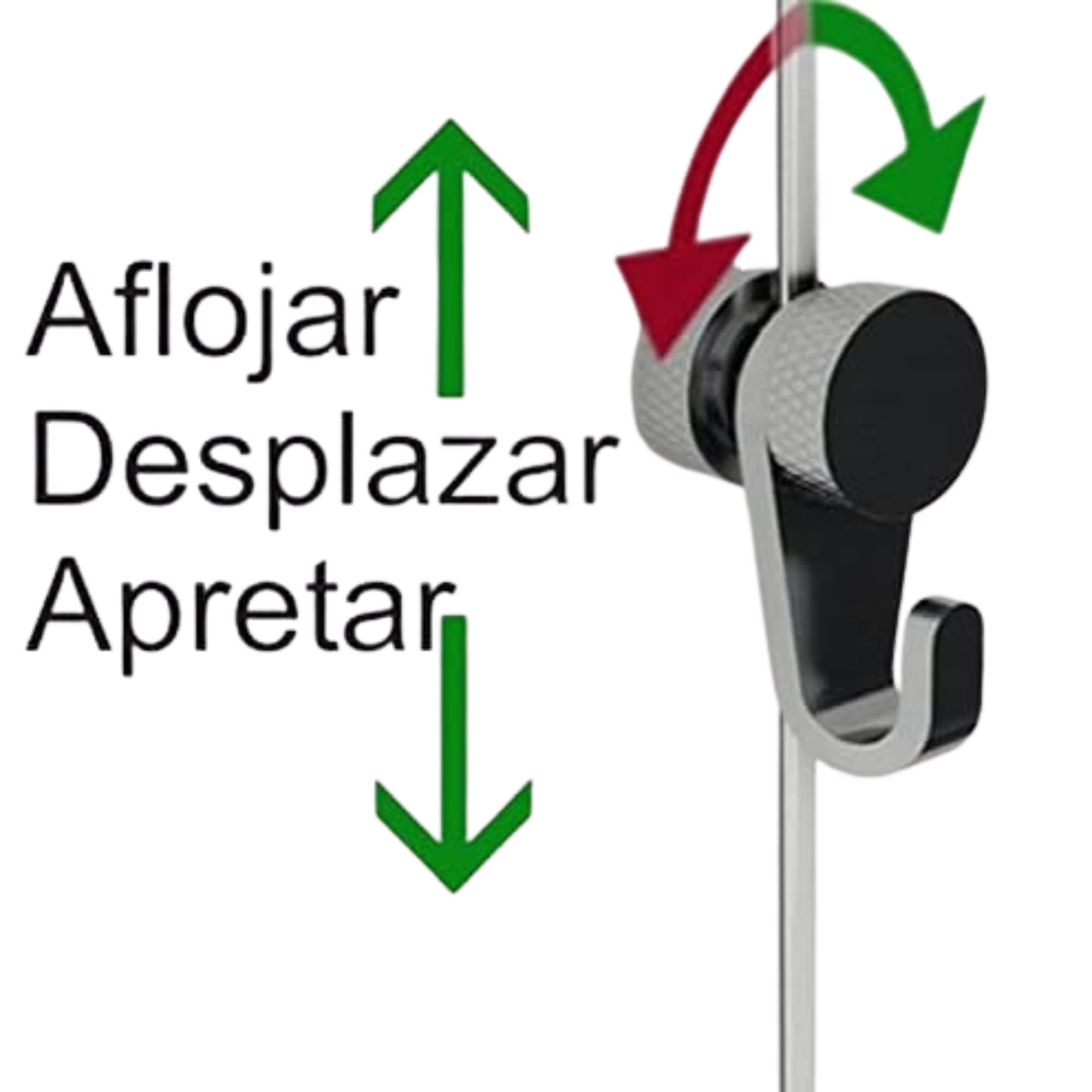Colgadores Cuelga Cuadros RM Nylon - Soporta 15 kg | Regulable en altura sin herramientas | Cuelga varios cuadros por hilo | Ideal uso doméstico | Incluye Carril Guía y gancho (10 unidad)