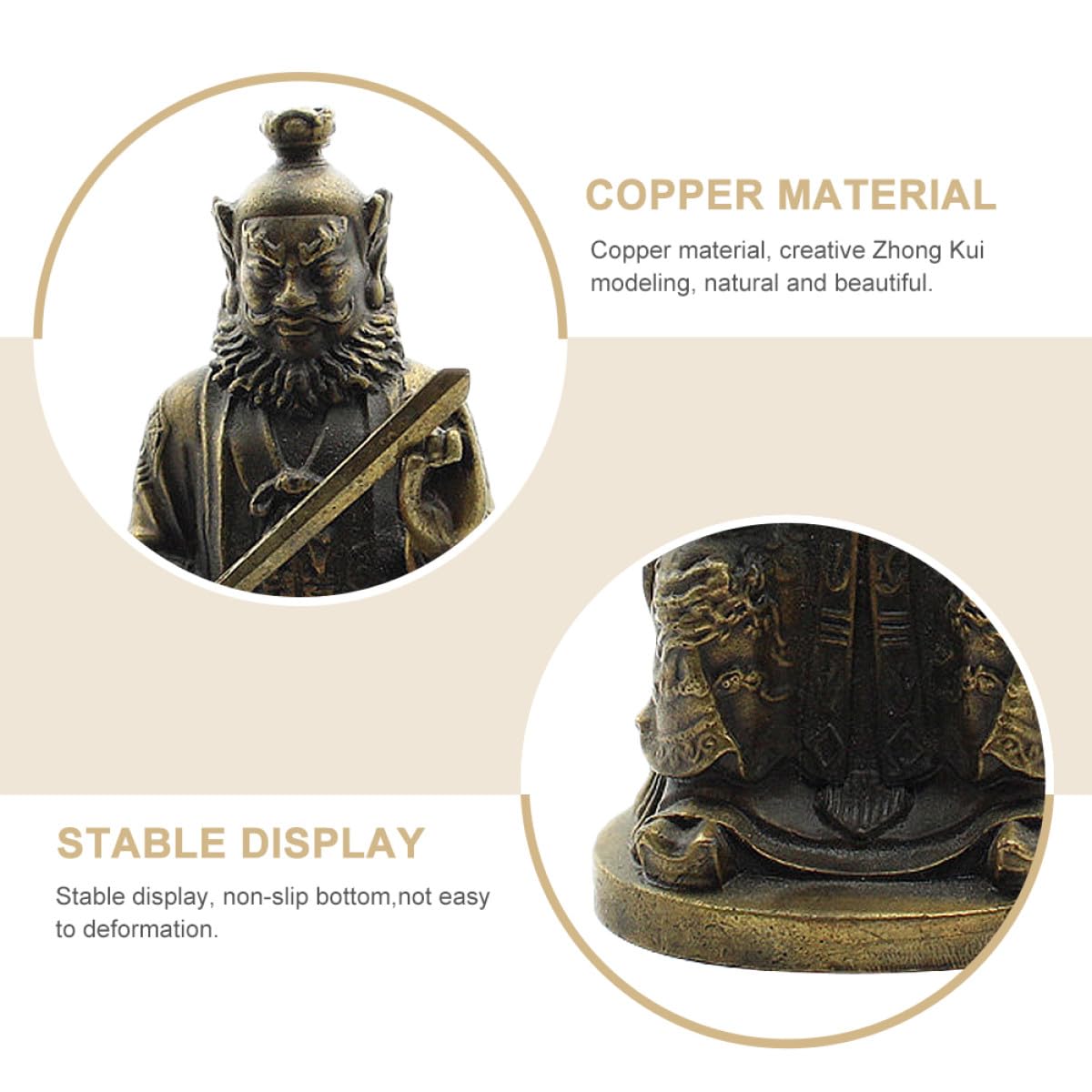Statua in Rame Decorativa e Portatile, Design Delicato per Soggiorno, Ornamento Esclusivo per Amici Appassionati di Cultura Taoista