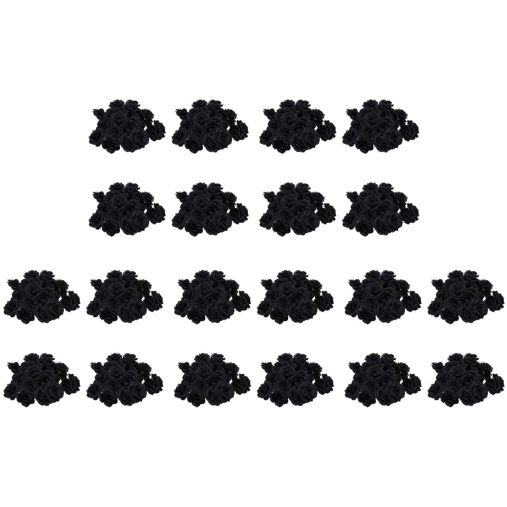 Hndhbfgrt 400 Pcs Black Rose Artificial Silk Flower Party Wedding House Garden Decor DIY