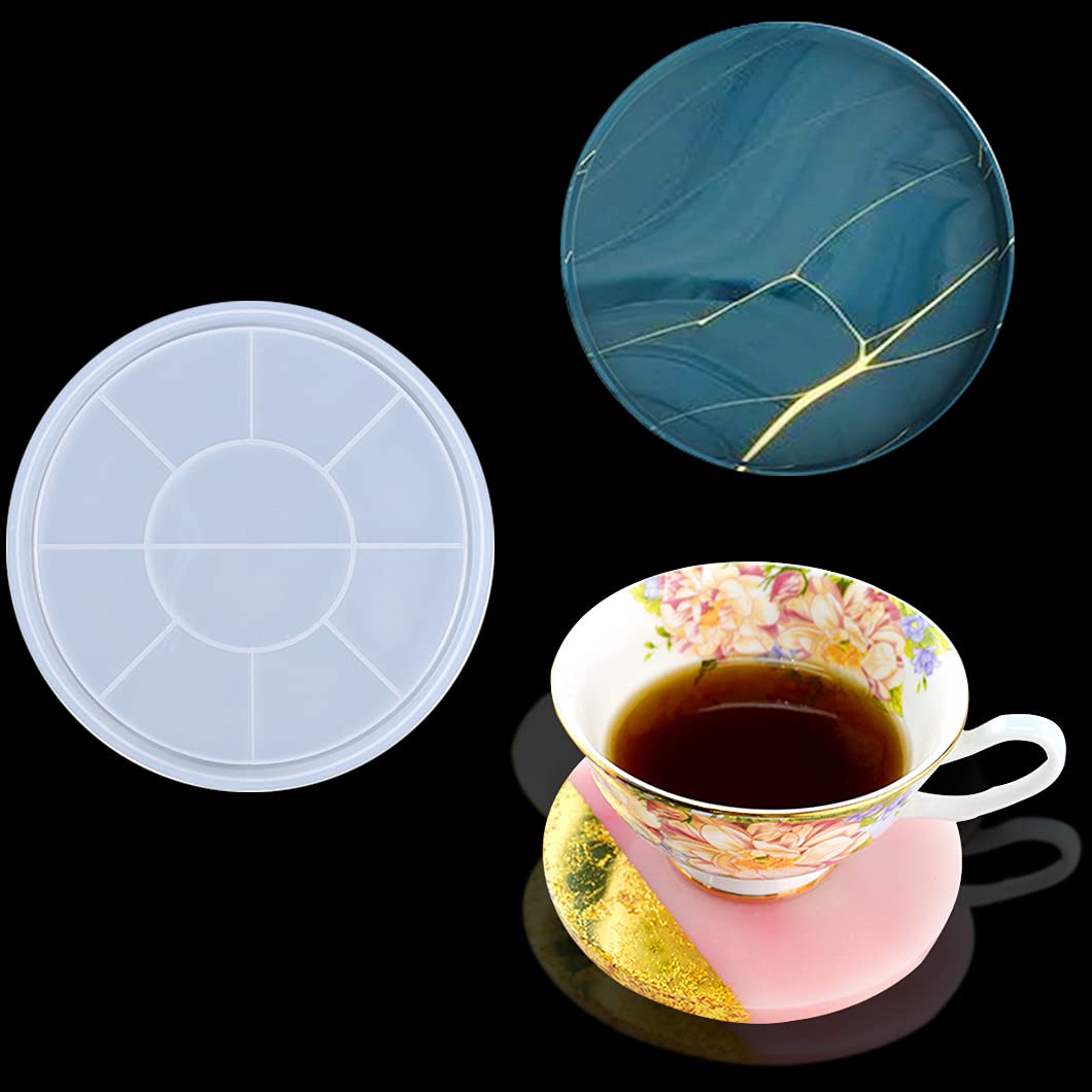 Rolin Roly Medium Disc Mould Round Tray Resin Mold, Agate Coaster Epoxy Molds, Jewelry Organizer Silicone Mold, Dish Casting Mould For Diy Crafts, Fruit Snack Holder Mold And Home Decoration