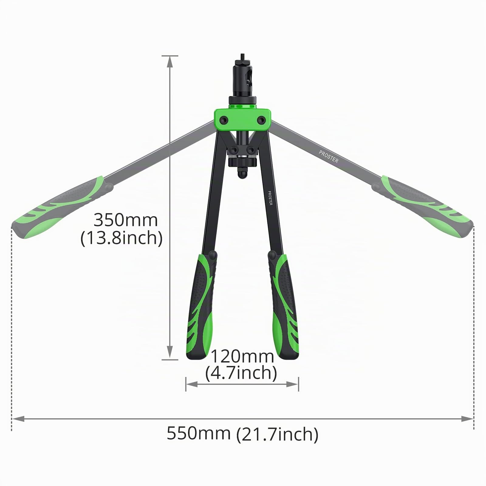 Proster Remachadora de Tuerca 14", Remachadora Manual con 150pcs Tuercas de Remache y 6 Mandriles Intercambiables M3 M4 M5 M6 M8 M10 Pistola Remachadora Profesional que Ahorra Mano de Obra con Caja