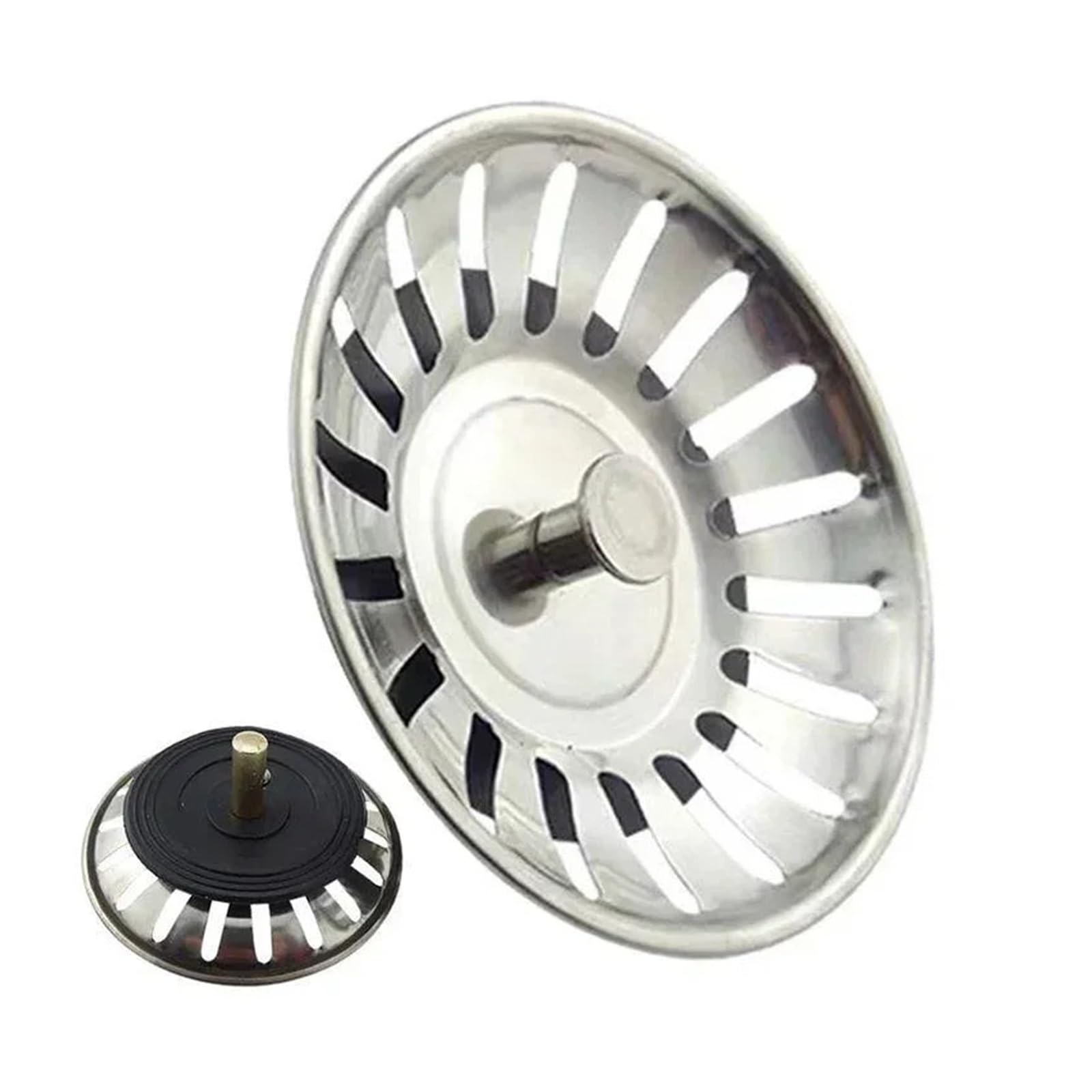 Sink Strainer Waste 2pcs Stainless Steel Sink Drain Plug