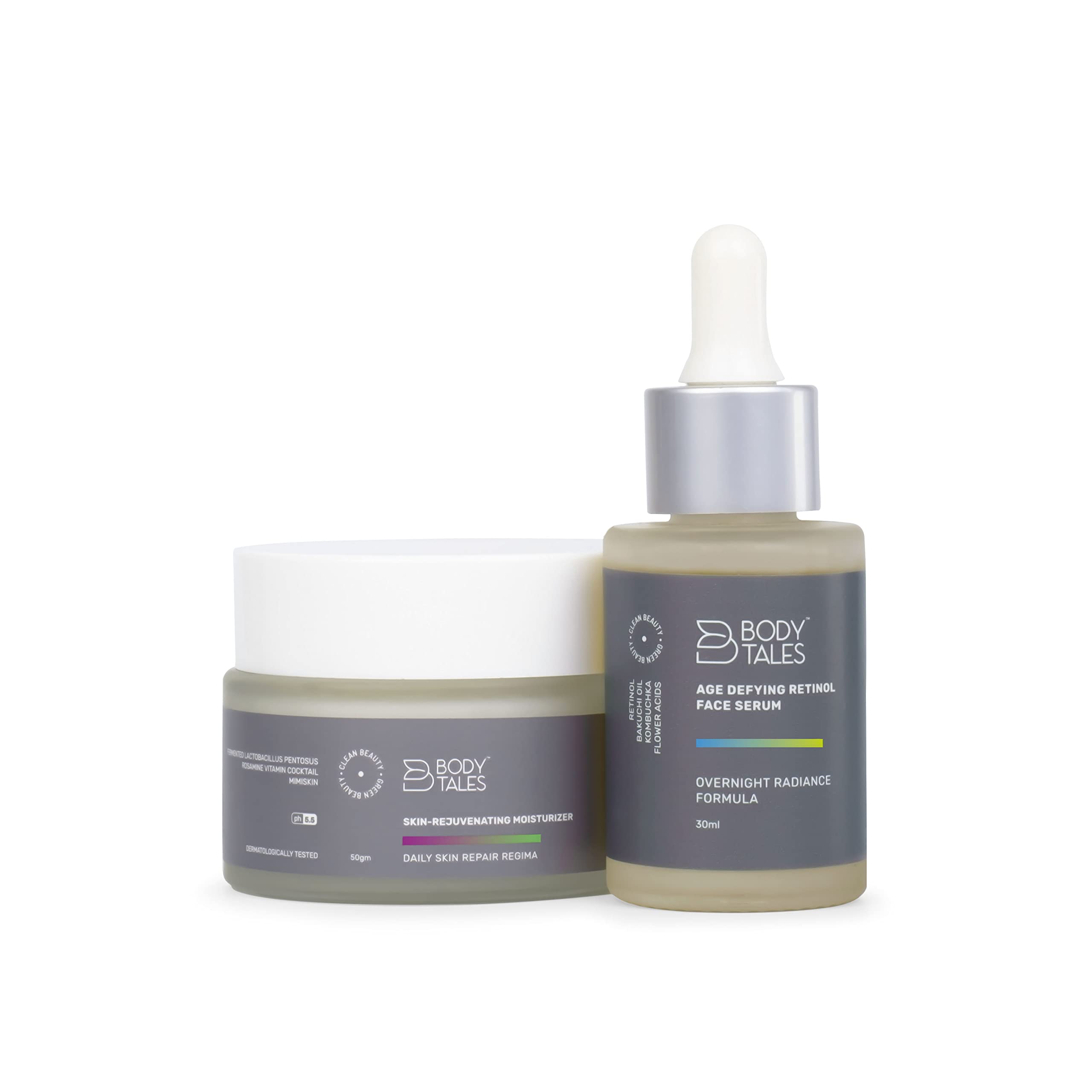 Youth Renewal Duo Repairs the Dull Skin by Moisturizing, Nourishing & Locking (Age Defying Retinol Face Serum 30ml & Skin-Rejuvenating Moisturizer 50gm), Set of 2