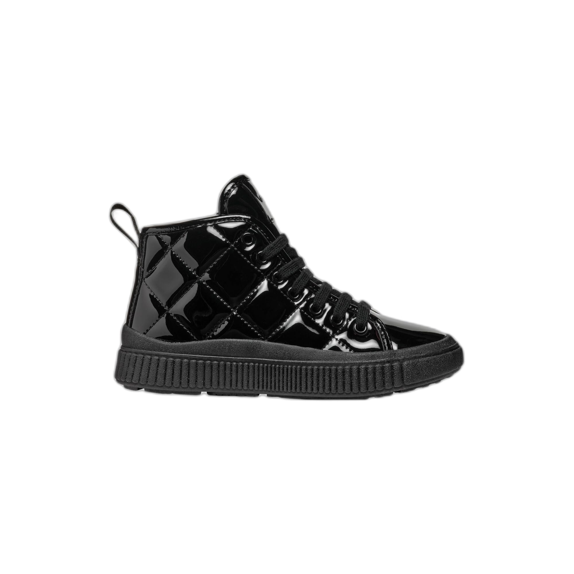 Geox Girl's J Laquinny Girl B Sneaker, Black, 0 UK