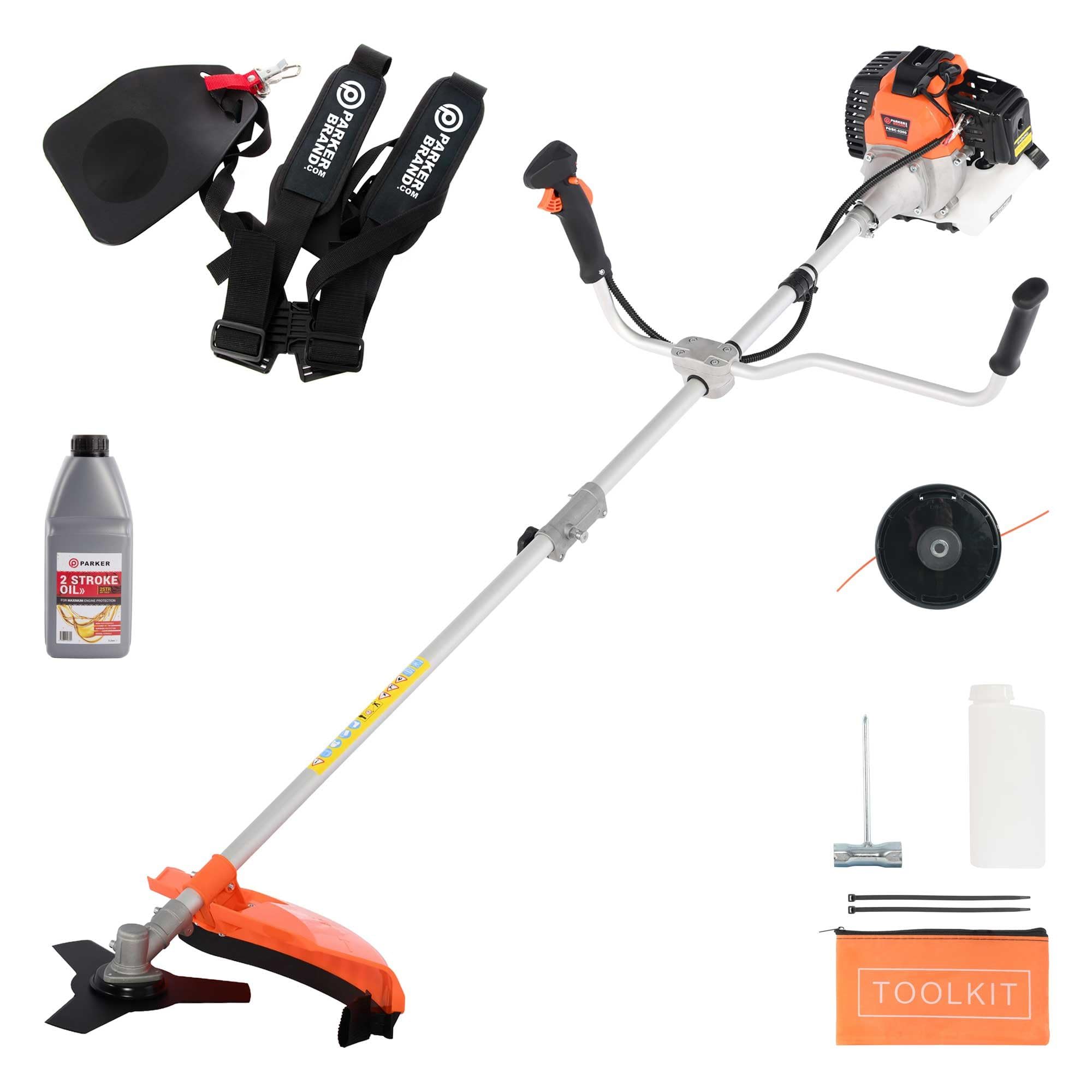 52cc Petrol Garden Brush Cutter, Grass Trimmer + Oil