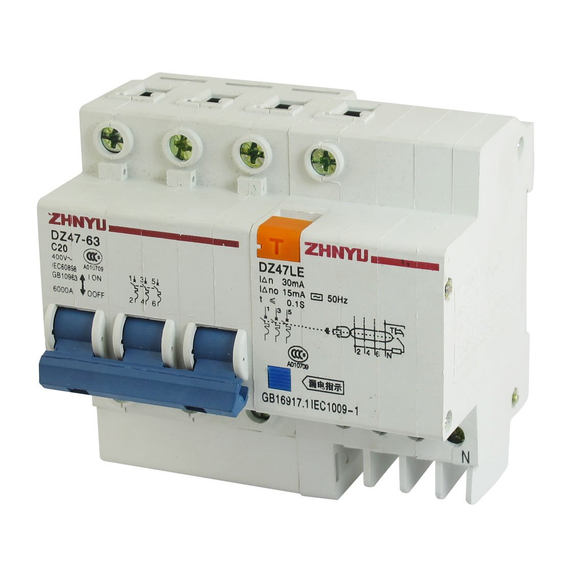 IEUMJNAT DZ47-63 20A MCB Mini + DZ47LE -Professional - Leakage Circuit Breaker