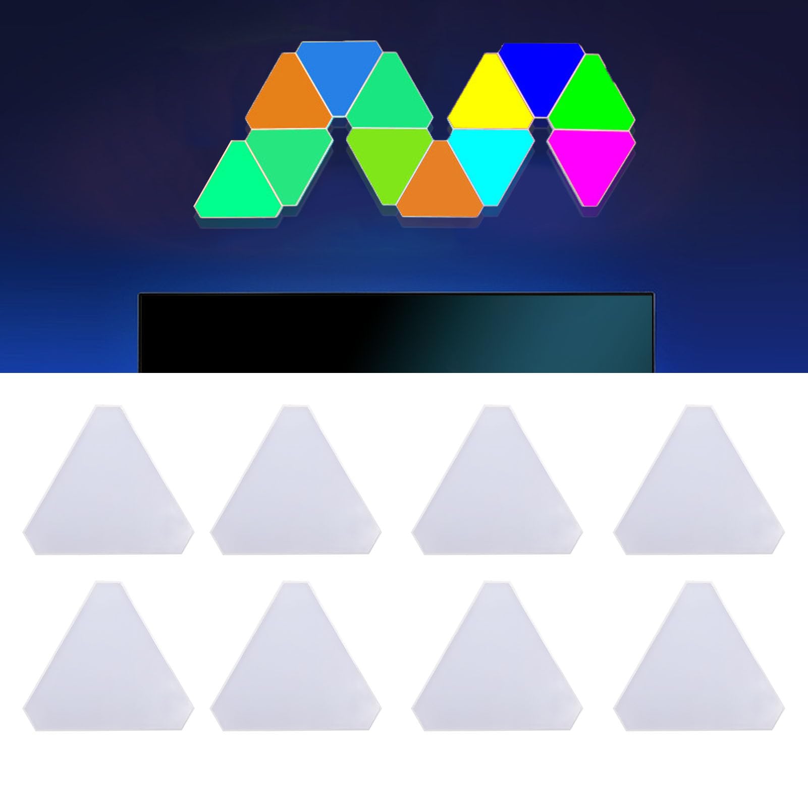 Fafeicy 12 -pakowy Trójkąt LED Ściany Panele RGB Blue Tooth RGB z synchronizacją muzyczną i kontrolą Aplikacji do Wystroju Pokoju do Gier