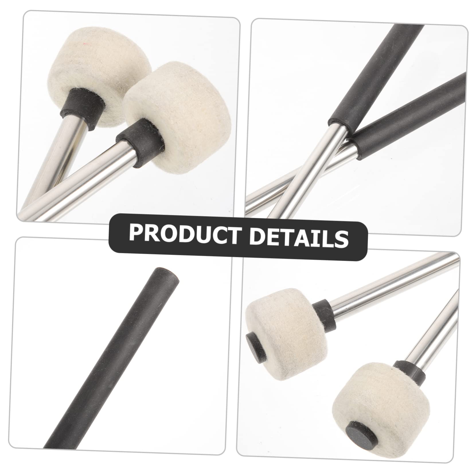 ibasenice 6stücke Drum Mallets Aus Edelstahl Mit Filzkopf Für Percussion-instrumente Leichte Und Langlebige Schlagzeugstöcke Geeignet Für Anfänger Und Profis Für Trommelkits Und