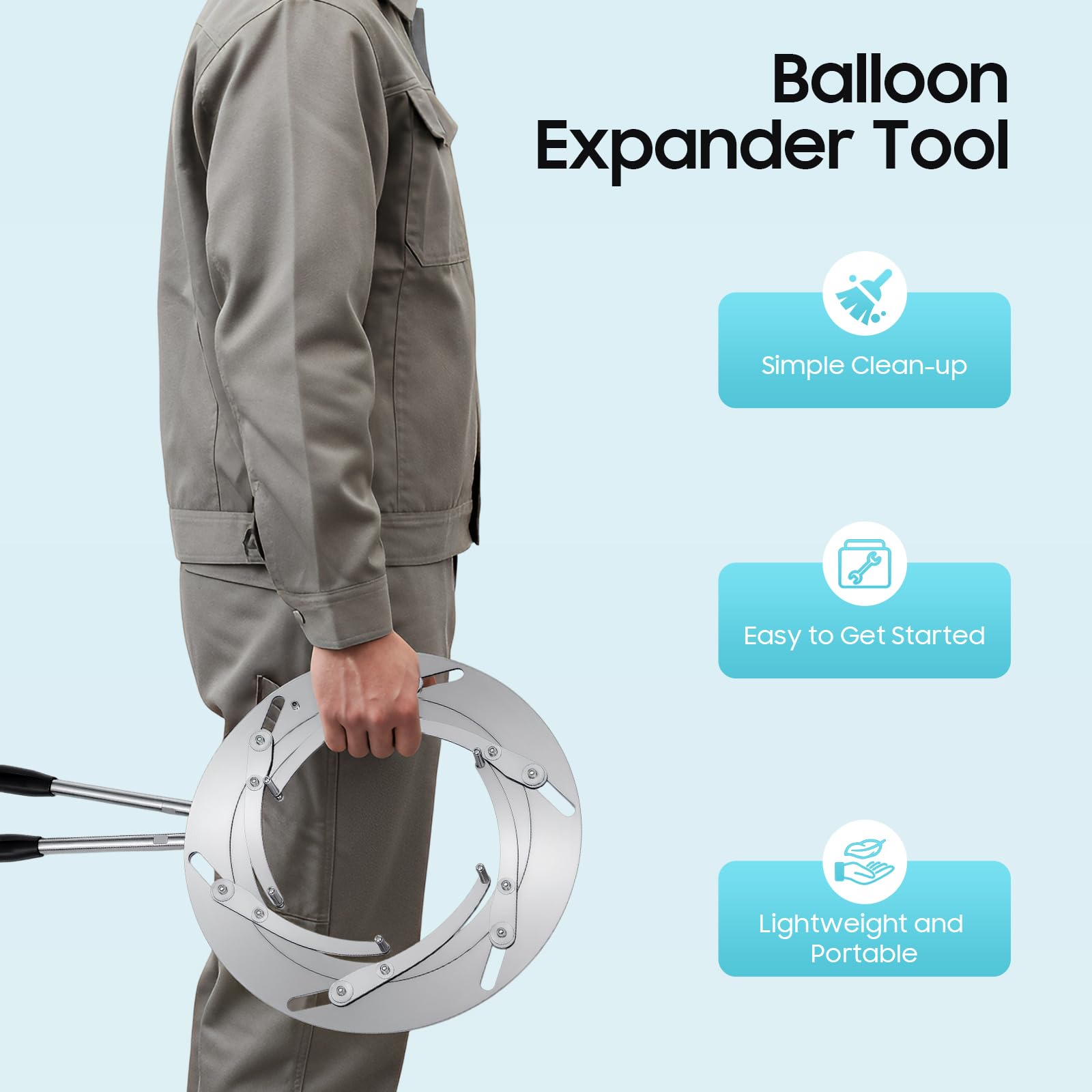 Ballon Expander Werkzeug, Ballon Expander Extractor, Edelstahl Stretcher Extractor für Ballon Stuffing Machine zum Befüllen DIY Blumenstrauß Geschenk