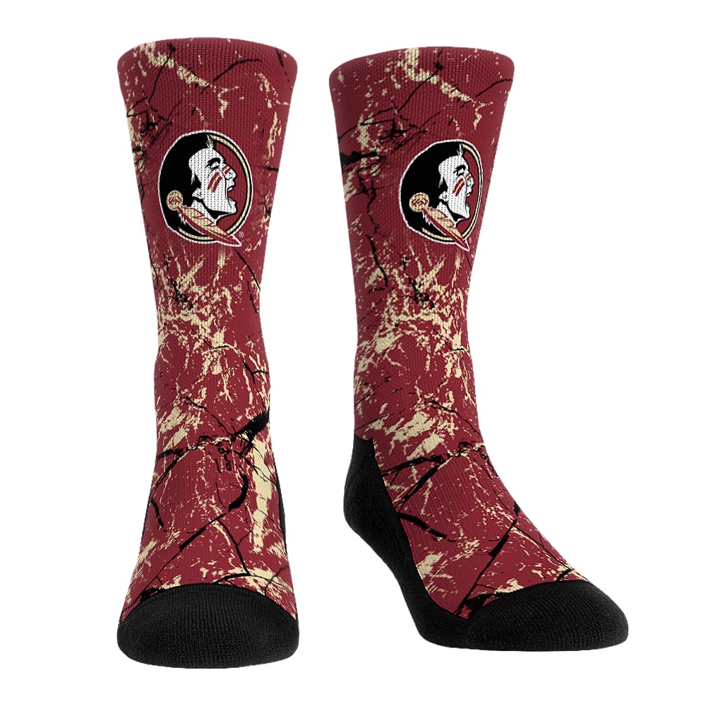 Rock 'Em NCAA Florida State Seminoles - Cracked Marble Socks (L-XL)